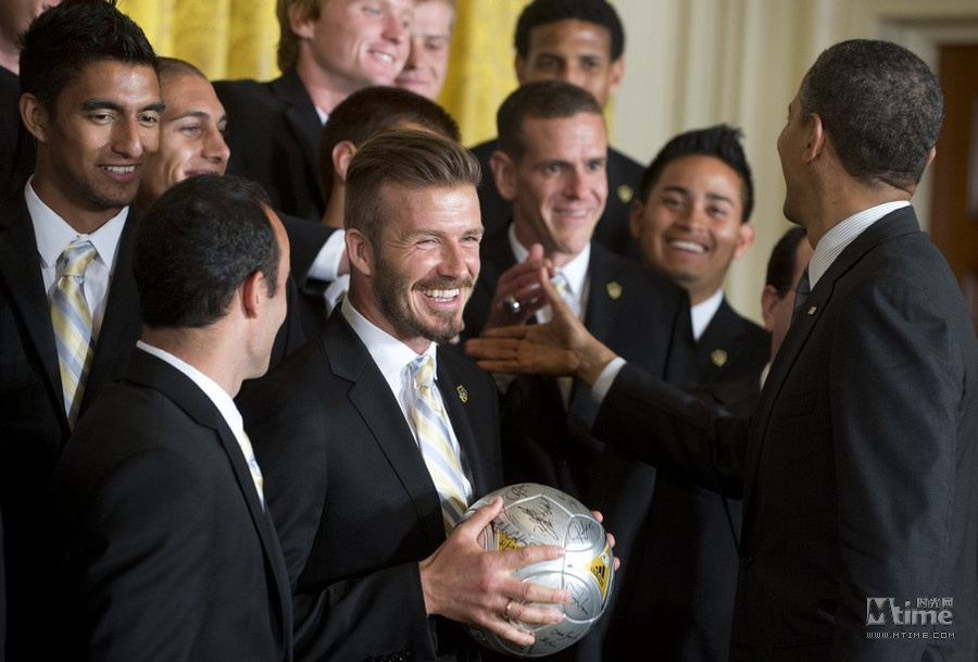 贝克汉姆与队友受奥巴马接见 被总统调侃年纪