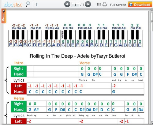 Adele的Rolling In the Deep钢琴教学版 附简谱