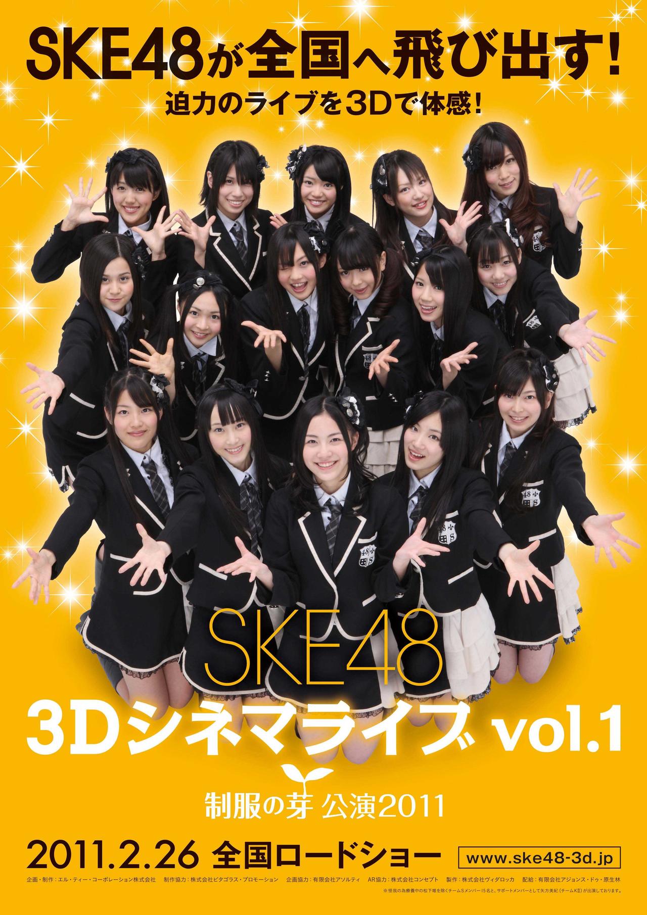 SKE48 2011演唱会现场3D电影 vol.1 制服之芽海报